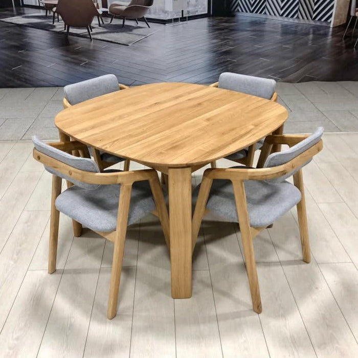Table de salle à manger ronde à rallonge en chêne massif Victoria | VESKOR