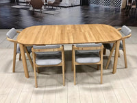 Table de salle à manger ronde à rallonge en chêne massif Victoria | VESKOR
