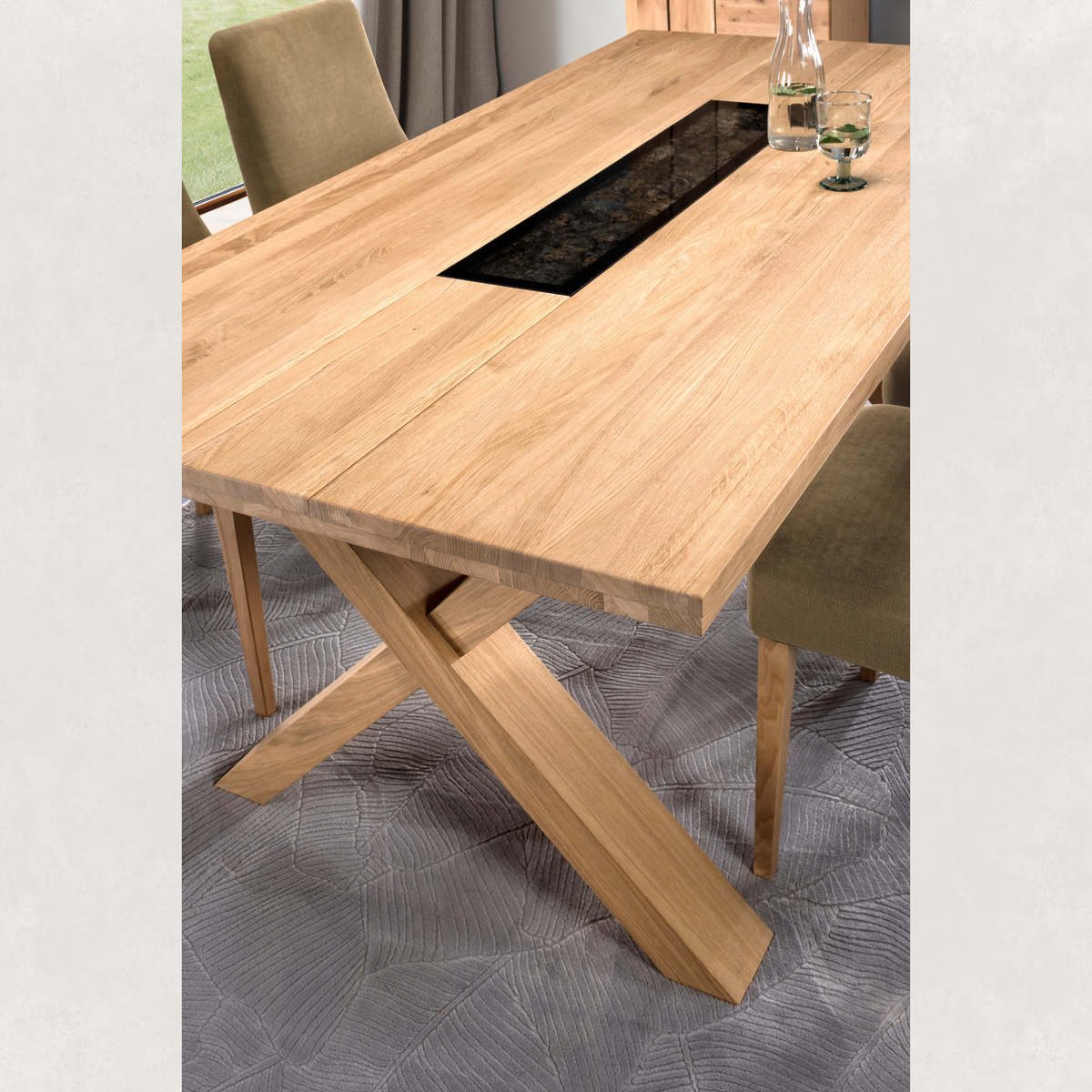 Table de salle à manger fixe en chêne NAPOLI 40 | LoftStory