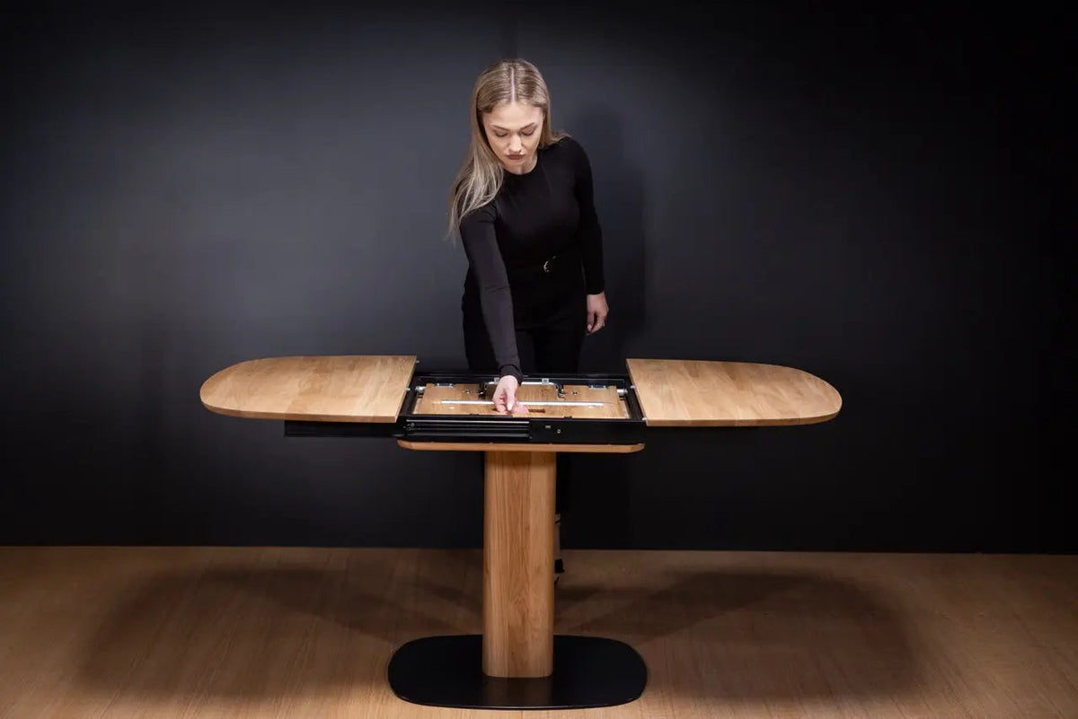 Table de salle à manger à rallonge en bois massif LUNA | KARPIS