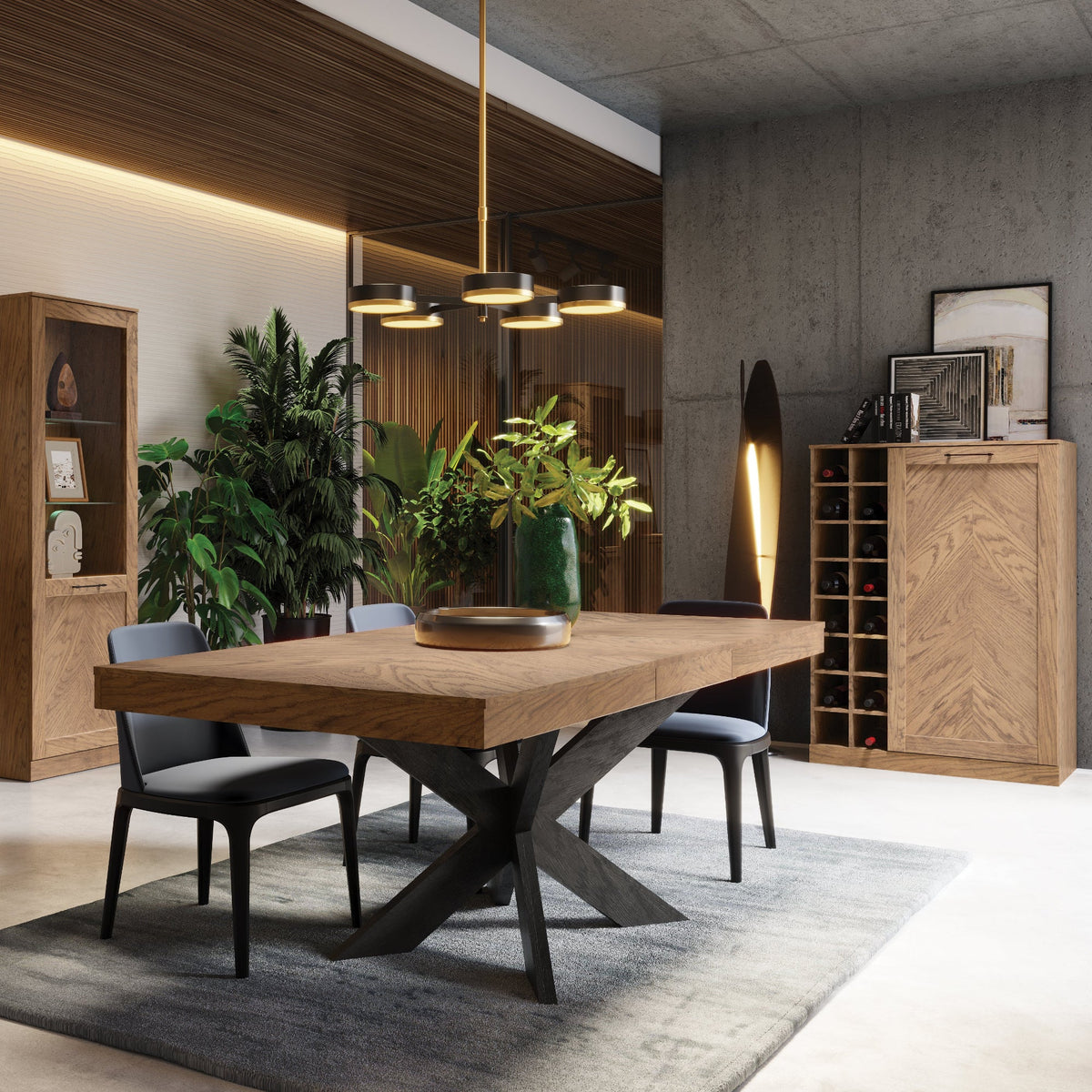 Meuble bar en chêne COZY 15, 100 × 140 × 50 cm | LoftStory
