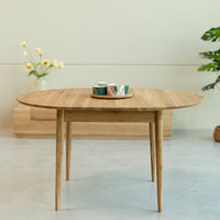 Table de salle à manger ronde à rallonge en bois de chêne MALMO | VESKOR