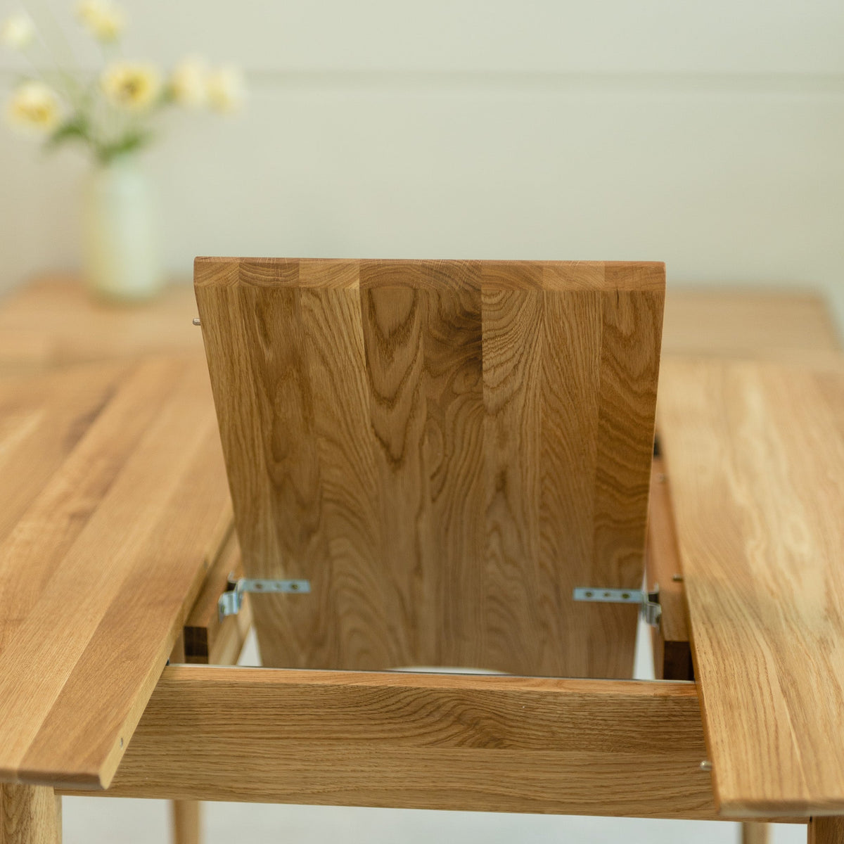 Table de salle à manger ronde à rallonge en bois de chêne MALMO | VESKOR