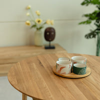 Table de salle à manger ronde à rallonge en bois de chêne MALMO | VESKOR