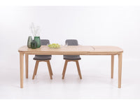 Table de salle à manger à rallonge en bois massif hêtre ou chêne IKONA | KARPIS