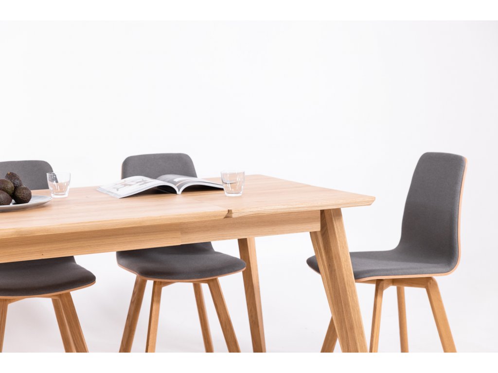 Table de salle à manger à rallonge en bois massif hêtre ou chêne KAMBIO 2 | KARPIS