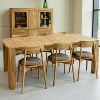 Table de salle à manger rectangulaire extensible en chêne BALDER jusqu'à 5 m | VESKOR