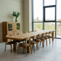 Table de salle à manger rectangulaire extensible en chêne BALDER jusqu'à 5 m | VESKOR
