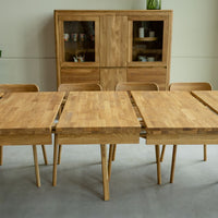 Table de salle à manger rectangulaire extensible en chêne BALDER jusqu'à 5 m | VESKOR