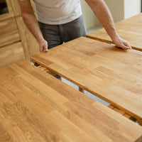 Table de salle à manger rectangulaire extensible en chêne BALDER jusqu'à 5 m | VESKOR