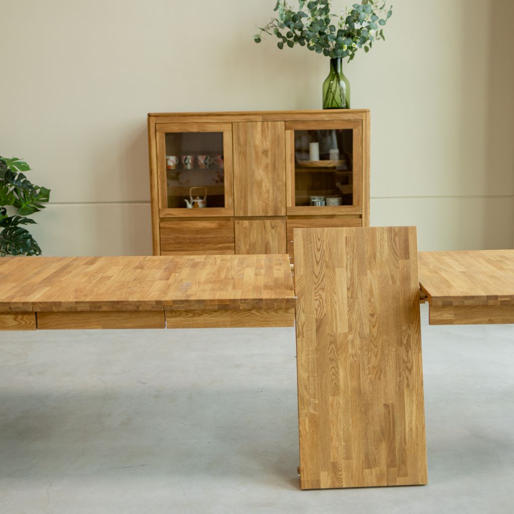 Table de salle à manger rectangulaire extensible en chêne BALDER jusqu'à 5 m | VESKOR