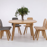 Table de salle à manger ronde à rallonge en hêtre ou chêne massif SAGA : KARPIS