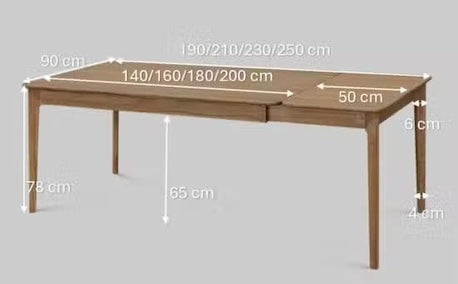Table de salle à manger à rallonge en chêne massif ASTRID | VESKOR