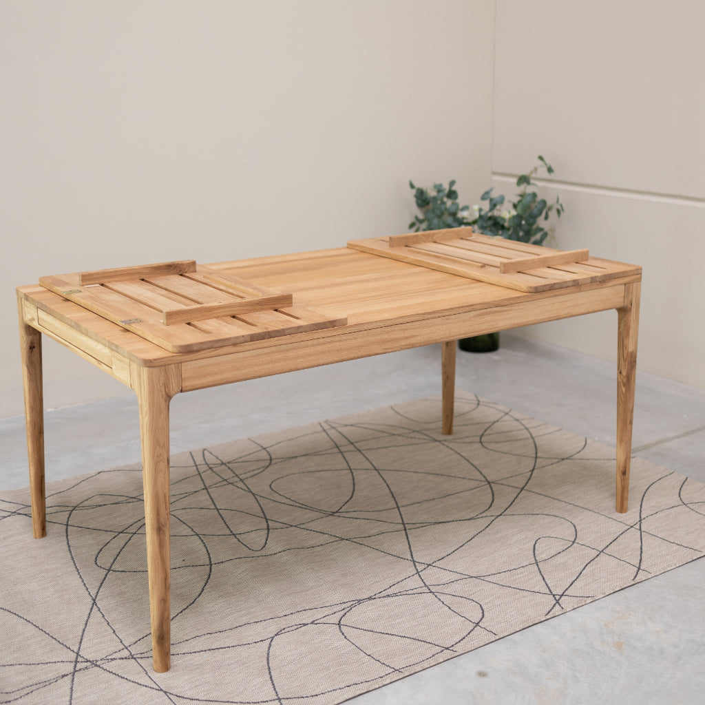 Table de salle à manger à rallonge en chêne massif BERGAMO | VESKOR