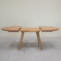 Table de salle à manger ronde à rallonge en chêne massif LEA | VESKOR