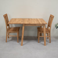 Table de salle à manger carrée à rallonge en bois de chêne massif TOMAS | VESKOR