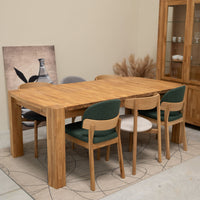 Table de salle à manger rectangulaire extensible en chêne BALDER jusqu'à 5 m | VESKOR