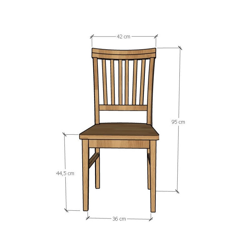 Lot de 2 ou 4 chaises de salle à manger en chêne massif Provance | VESKOR