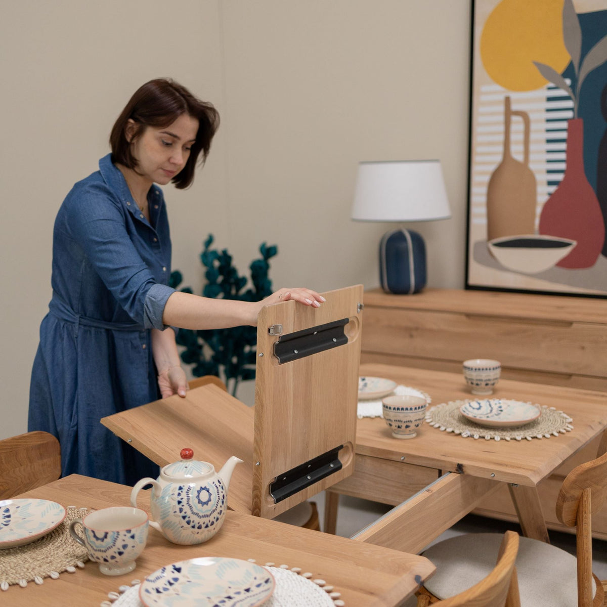 Table de salle à manger extensible en bois massif SWEDEN | VESKOR
