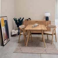 Table de salle à manger fixe en bois massif SUÈDE | VESKOR