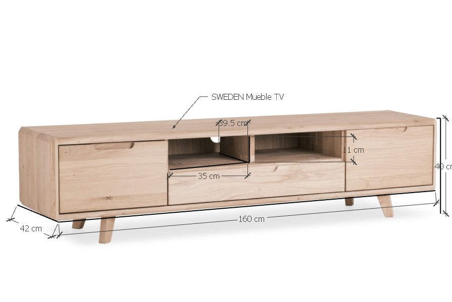 Meuble TV en bois massif SWEDEN 2 | VESKOR