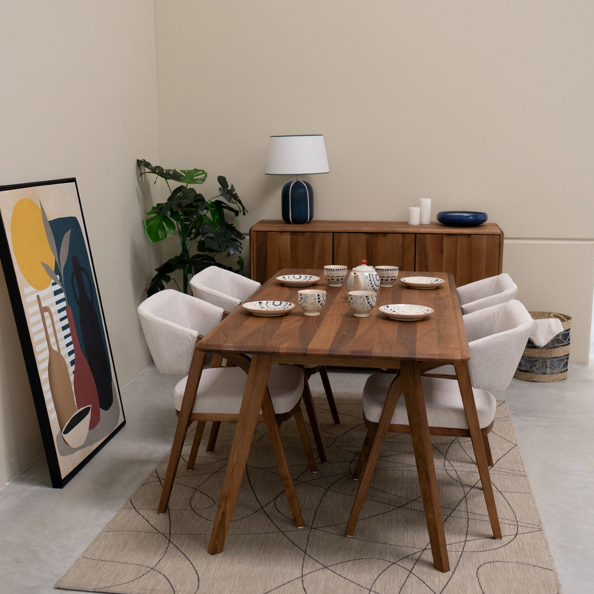 Table de salle à manger fixe en bois massif SUÈDE | VESKOR