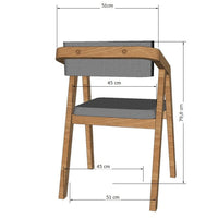 Lot de 2 ou 4 chaises de salle à manger rembourrées en chêne massif Soho | VESKOR