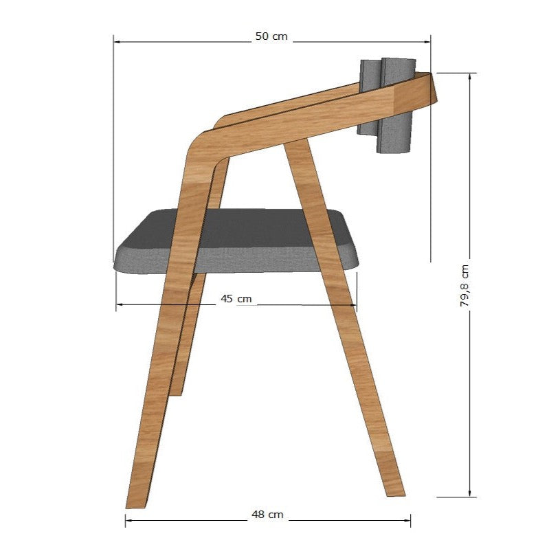 Lot de 2 ou 4 chaises de salle à manger rembourrées en chêne massif Soho | VESKOR