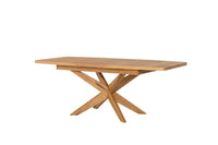 Table à manger à rallonges avec pieds croisés en chêne massif VELLE 39 | LoftStory