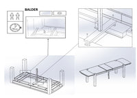 Table de salle à manger rectangulaire extensible en chêne BALDER jusqu'à 5 m | VESKOR
