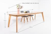 Table de salle à manger à rallonge en bois massif hêtre ou chêne KAMBIO 2 | KARPIS