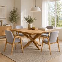 Lot de 2 ou 4 chaises de salle à manger Chill, structure en chêne massif, rembourrées | VESKOR
