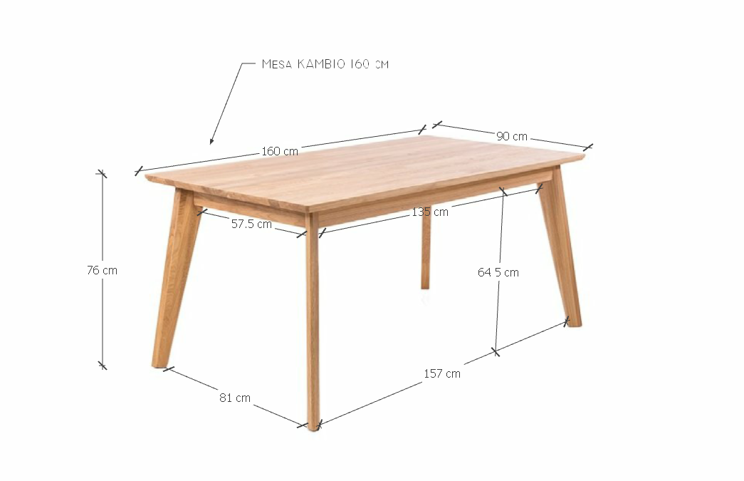 Table de salle à manger à rallonge en hêtre ou chêne massif KAMBIO 1 | KARPIS
