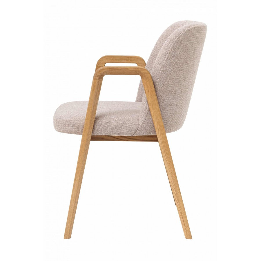 Lot de 2 ou 4 chaises de salle à manger Chill, structure en chêne massif, rembourrées | VESKOR